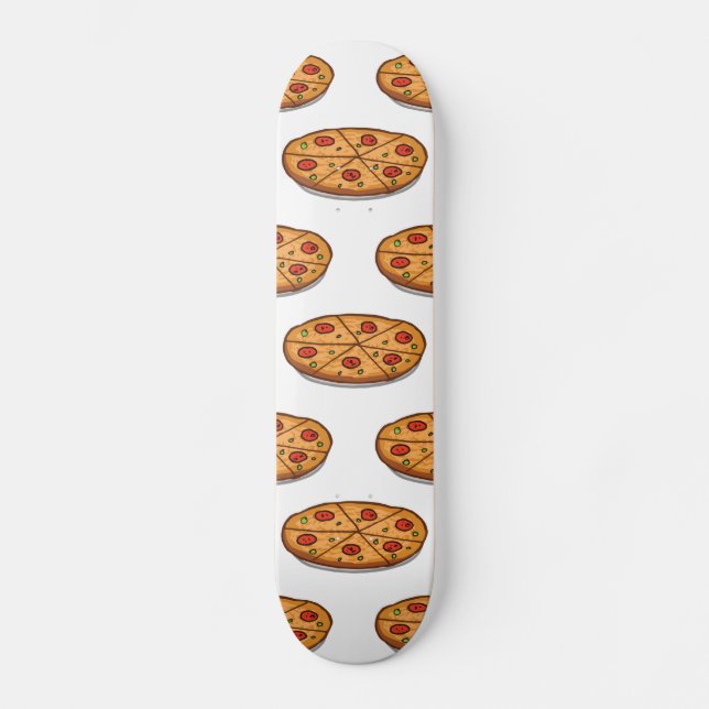 Pepperoni Pizza Mönster, italienska Food Skateboard Bräda 20,5 Cm (Framsida)