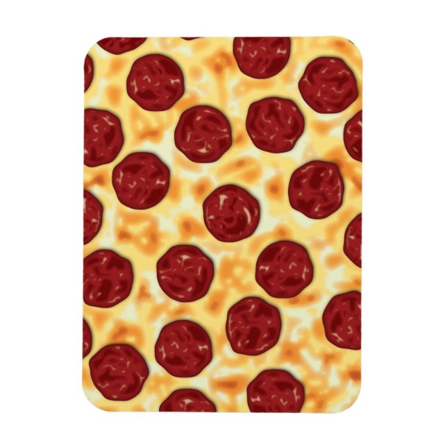 Pepperoni Pizza Mönster Magnet (Vertikal)