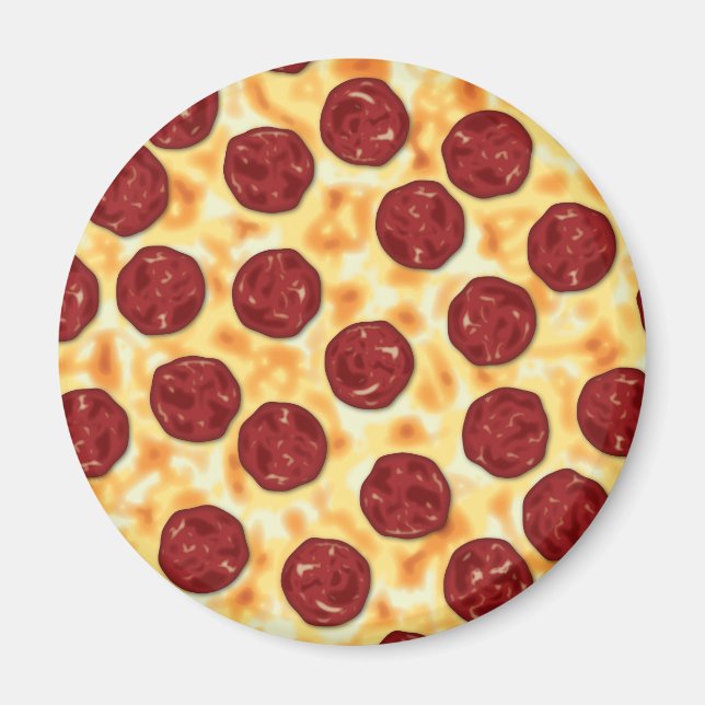 Pepperoni Pizza Mönster Magnet (Framsidan)