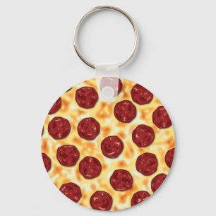Pepperoni Pizza Mönster Nyckelring