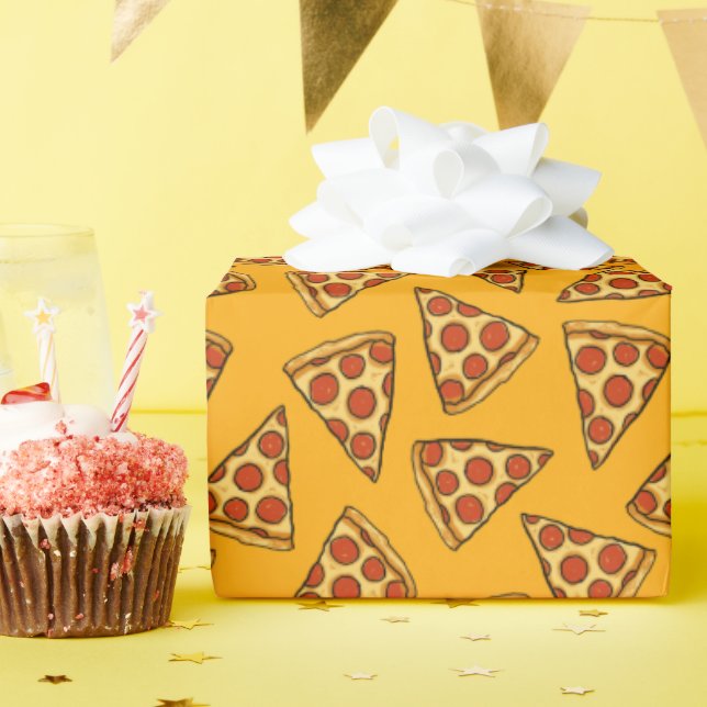 Pepperoni Pizza Mönster Presentpapper (Födelsedagsfest)