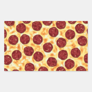 Pepperoni Pizza Mönster Rektangulärt Klistermärke