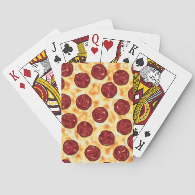 Pepperoni Pizza Mönster Spel Kort (Baksidan)
