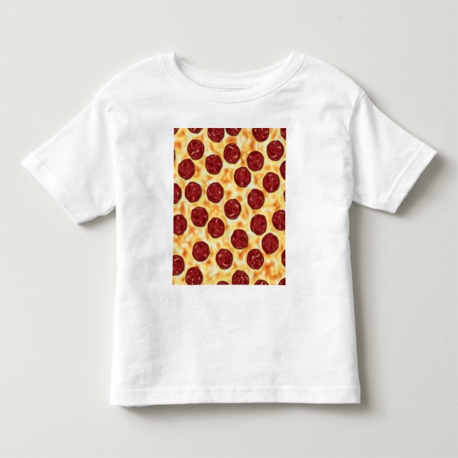 Pepperoni Pizza Mönster T-shirt (Framsida)