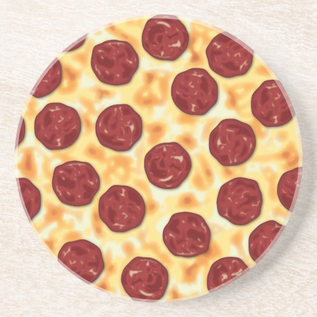 Pepperoni Pizza Mönster Underlägg (Framsidan)