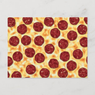 Pepperoni Pizza Mönster Vykort