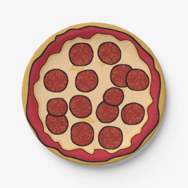 Pepperoni Pizza Papper Plate