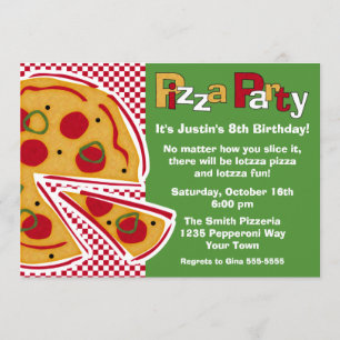 Pepperoni Pizza Party Inbjudningar