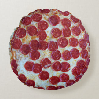 Pepperoni Pizza Photo Rund Kudde