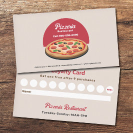 Pepperoni Pizza - Pizzeria Restaurant Loyalty Card Visitkort