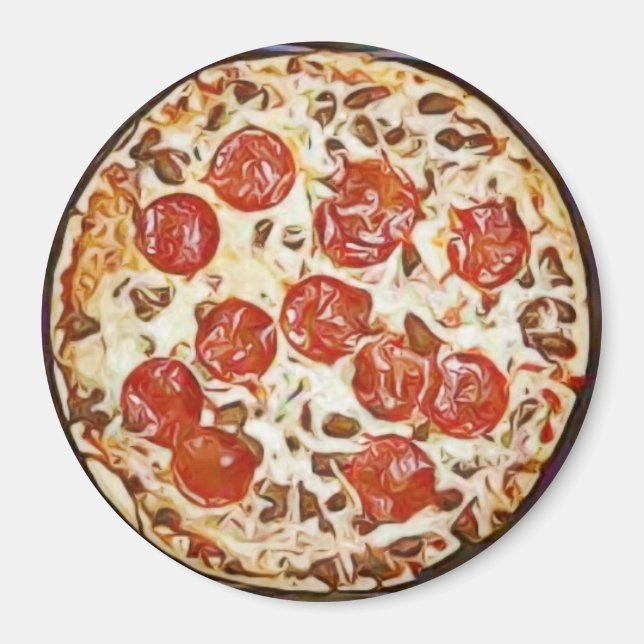 Pepperoni Pizza Refrigerator Magnet (Framsidan)