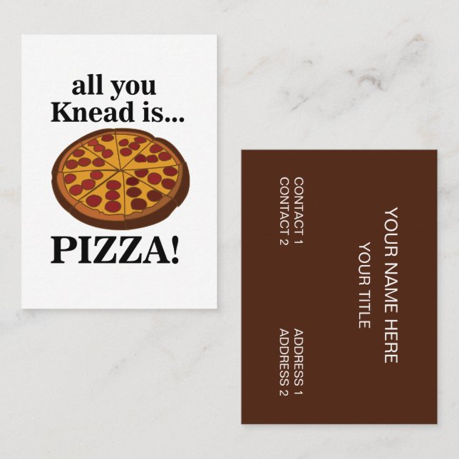 Pepperoni Pizza Restaurant Visitkort (Fram/baksida)
