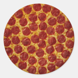 Pepperoni Pizza Runt Klistermärke