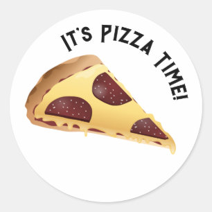 Pepperoni Pizza Runt Klistermärke