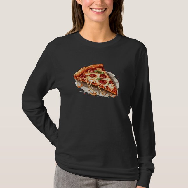 Pepperoni Pizza Slice T Shirt (Framsida)