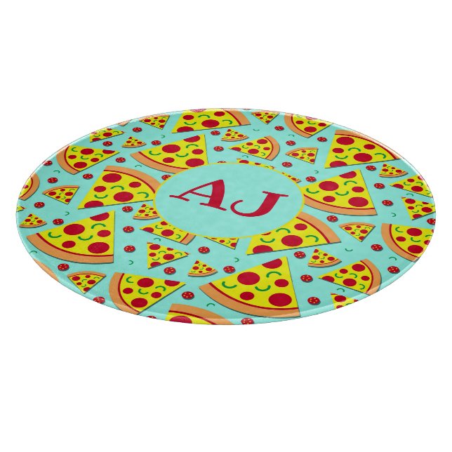 Pepperoni Pizza Slices Mönster Monogrammed (Hörn)