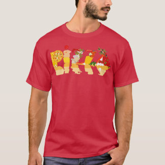Pepperoni Pizza Spaltade ut i Pizza Brev Älskare T Shirt