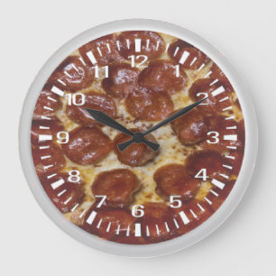 Pepperoni Pizza Stor Klocka