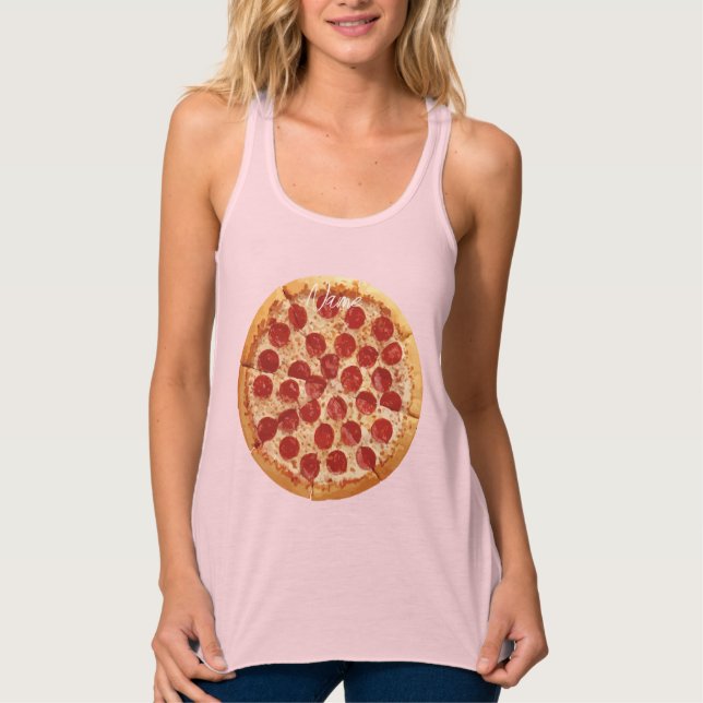 Pepperoni Pizza Thunder_Cove Linne Med Racerback (Framsida)