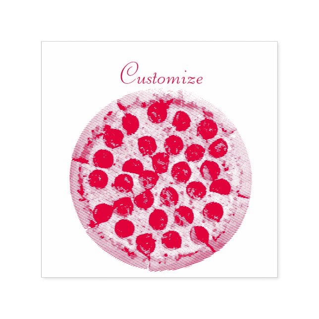 Pepperoni Pizza Thunder_Cove Självfärgande Stämpel (Design)