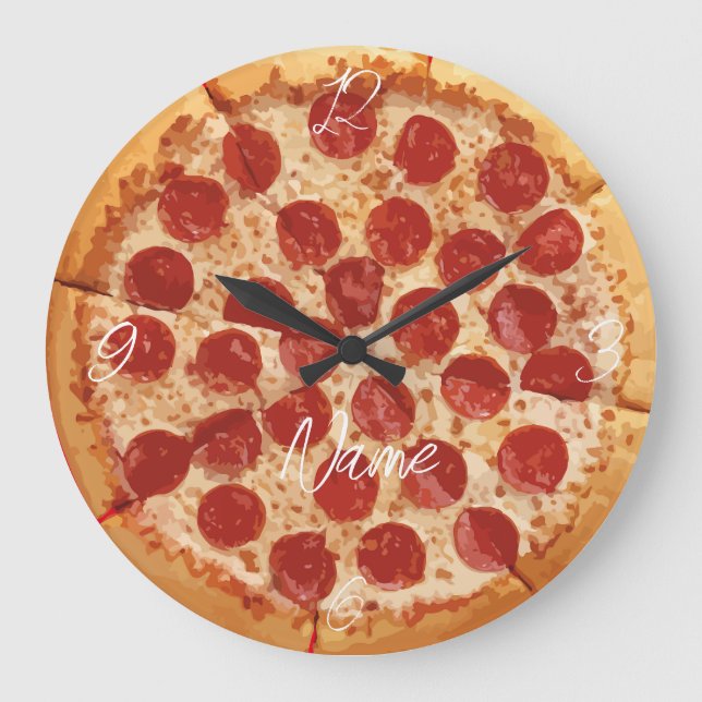 Pepperoni Pizza Thunder_Cove Stor Klocka (Framsida)