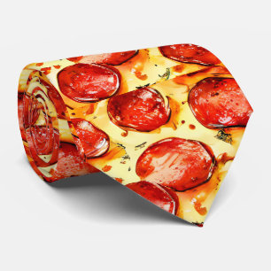 Pepperoni Pizza Tie - Humous Neck Tie Slips