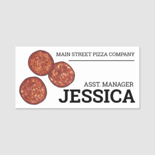 Pepperoni Pizza Toppings Pizzeria Italia Food Namnbricka