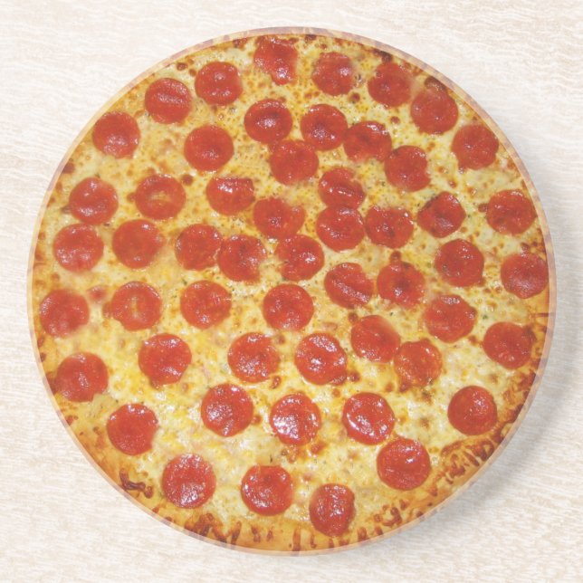 Pepperoni Pizza Underlägg Sandsten (Framsidan)