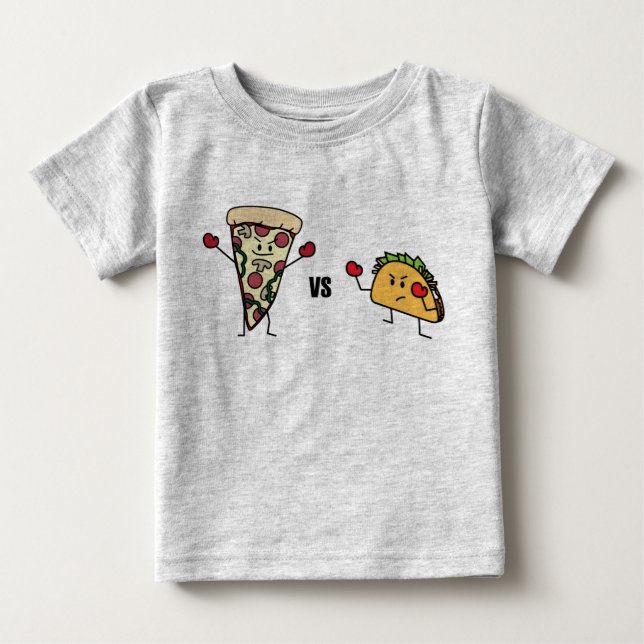 Pepperoni Pizza VS Taco: Mexikanska kontra italien Tee (Framsida)