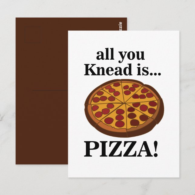 Pepperoni Pizzafest Roligt Vykort (Fram/baksida)