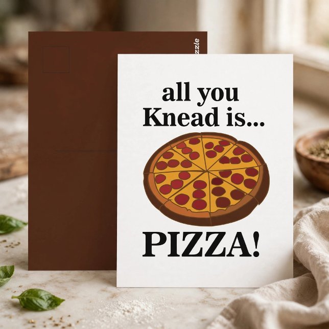 Pepperoni Pizzafest Roligt Vykort (Skapare uppladdad)