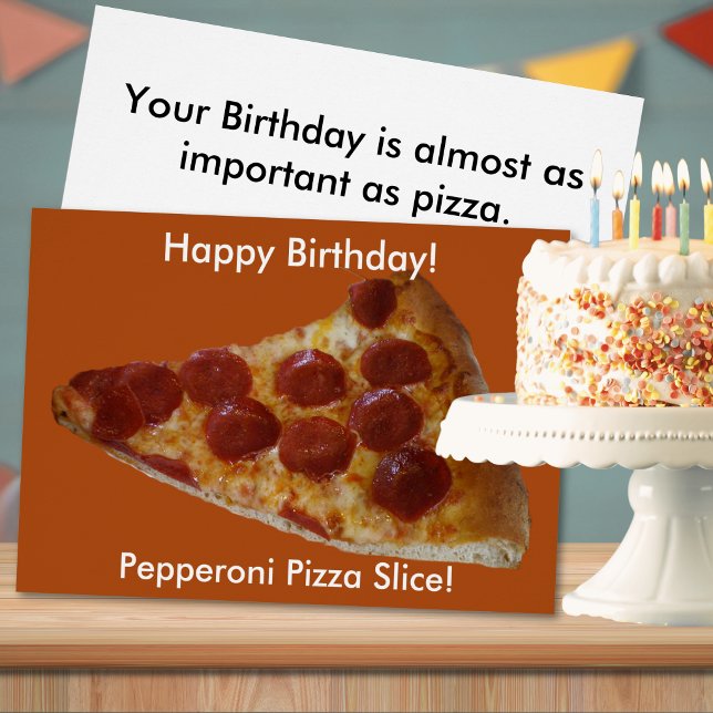 Pepperoni Pizzaslice Födelsedagskort Hälsningskort (Pepperoni Pizza Slice Birthday Card)