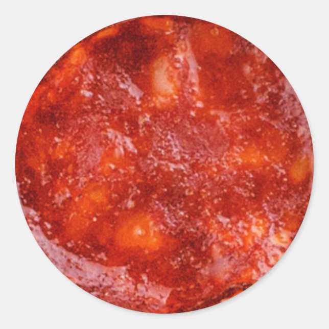 Pepperoni Sticker Runt Klistermärke (Framsida)