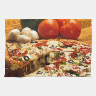 Pepperoni Supreme Pizza Kitchen Towel Kökshandduk