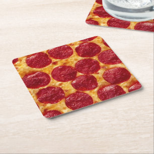 pepperonis pizza underlägg papper kvadrat