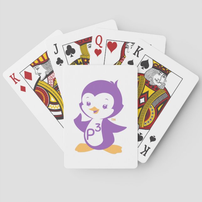 Peppy Lila Penguin Casinokort (Baksidan)