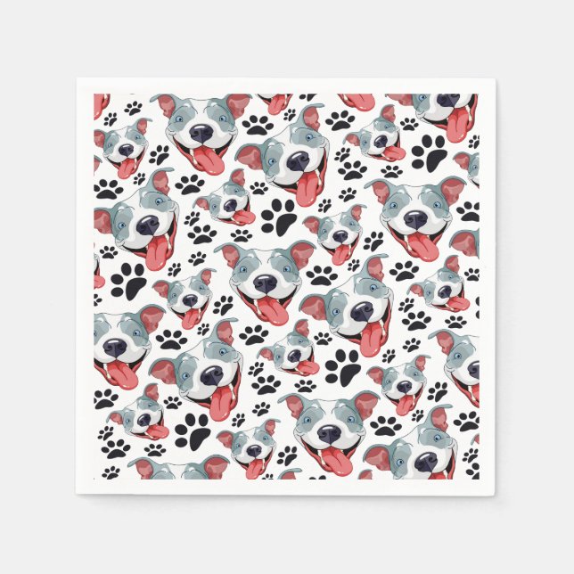 Peppy Pit Bull American Pitbull Pet Puppy Hund Pappersservett (Framsidan)