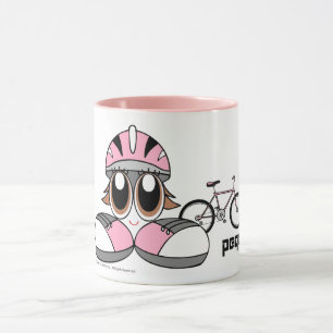 Peqe cyklistflicka mugg