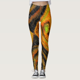 Pequeno mosaico amarelado transverse deformado leggings