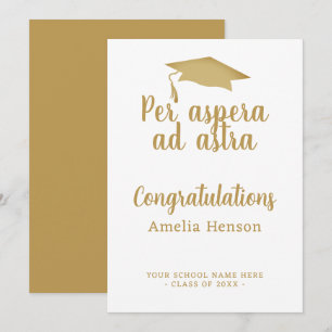 Per aspera ad astra Latin Congrat Examen Studentmö Kort
