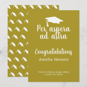 Per aspera ad astra Latin Congrat Examen Studentmö Kort