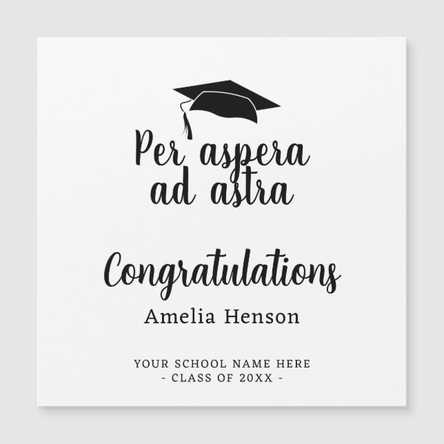 Per aspera ad astra Latin Congrat Studenten kort (Framsida)