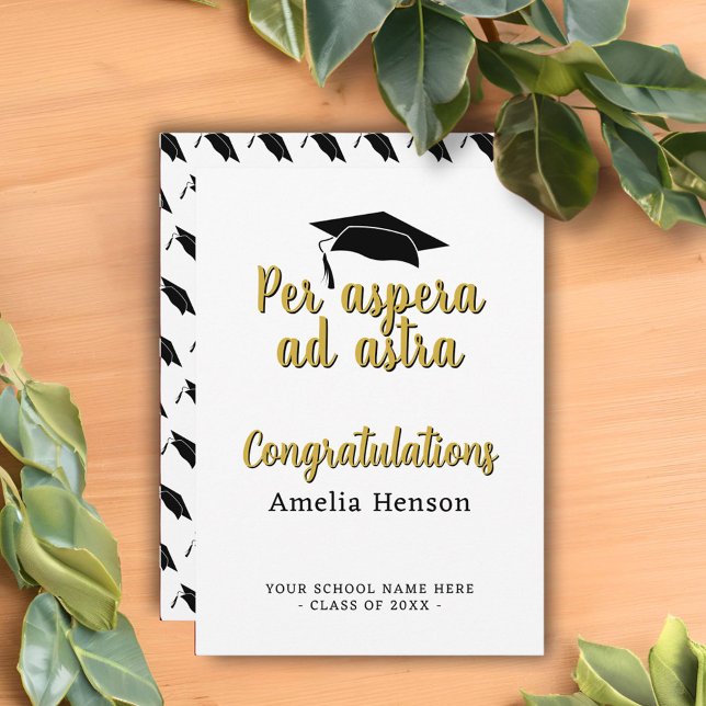 Per aspera ad astra Latin Congrat Studentmössa Kort (Skapare uppladdad)