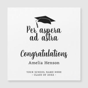 Per aspera ad astra Latin Grattis Examen Kort