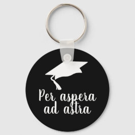 Per aspera ad astra Latin Quote Black Studenten Nyckelring
