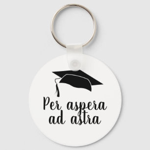 Per aspera ad astra Latin Quote Black Studenten Nyckelring