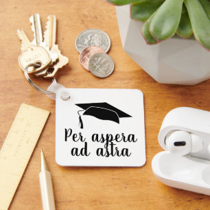 Per aspera ad astra Latin Quote Black Studenten Nyckelring