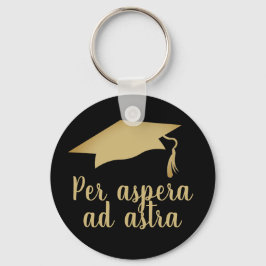 Per aspera ad astra Latin Quote Golden Studenten Nyckelring