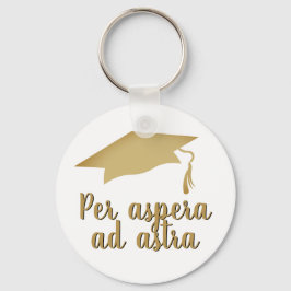 Per aspera ad astra Latin Quote Golden Studenten Nyckelring