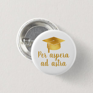 Per aspera ad astra Latinsk Citat-mössa Examen Knapp